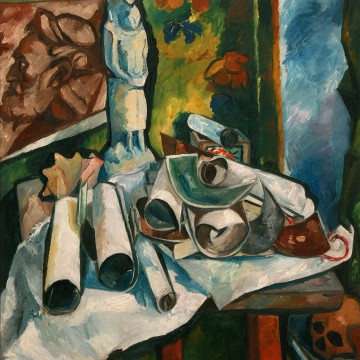 Наталия Сергеевна ГОНЧАРОВА 1881 – 1962 НАТЮРМОРТ (СВЕРТКИ И КАМЕННАЯ БАБА). 1910 – 1911 Холст, масло - 1 Наталия Сергеевна ГОНЧАРОВА 1881 – 1962 НАТЮРМОРТ (СВЕРТКИ И КАМЕННАЯ БАБА). 1910 – 1911 Холст, масло - фото - 1