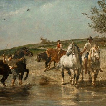 ВЕЙРАССА, Жюль Жак КУПАНИЕ ЛОШАДЕЙ. 1880-е – 1890-е - 1 ВЕЙРАССА, Жюль Жак КУПАНИЕ ЛОШАДЕЙ. 1880-е – 1890-е - фото - 1