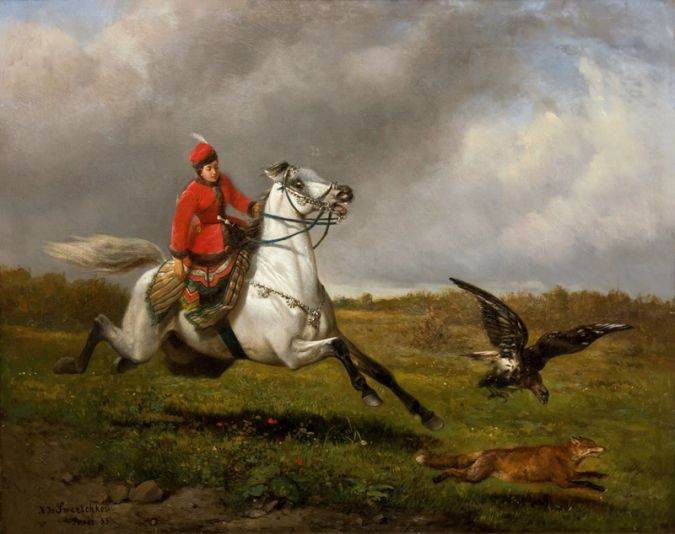 Николай Егорович Сверчков (1818-1898) Соколиная охота. 1863 - фото - 1