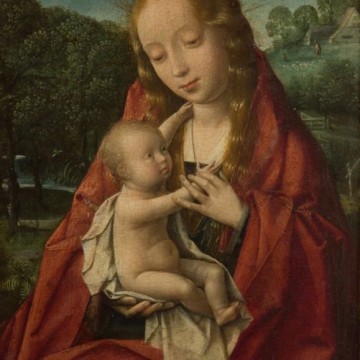 Школа Ханса Мемлинга (ок.1440-1494) Мадонна с младенцем. Конец XV в - 1 Школа Ханса Мемлинга (ок.1440-1494) Мадонна с младенцем. Конец XV в - фото - 1