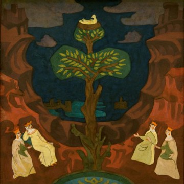 НИКОЛАЙ КОНСТАНТИНОВИЧ РЕРИХ 1874 – 1947 Помин о четырех королях (книга Голубиная) 1911 Гнездо преблагое – глазам утешение 1912 Бумага на картоне, темпера - 1 НИКОЛАЙ КОНСТАНТИНОВИЧ РЕРИХ 1874 – 1947 Помин о четырех королях (книга Голубиная) 1911 Гнездо преблагое – глазам утешение 1912 Бумага на картоне, темпера - фото - 1