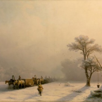 Иван Константинович Айвазовский (1817-1900) Зимний обоз в пути. 1857 - 1 Иван Константинович Айвазовский (1817-1900) Зимний обоз в пути. 1857 - фото - 1